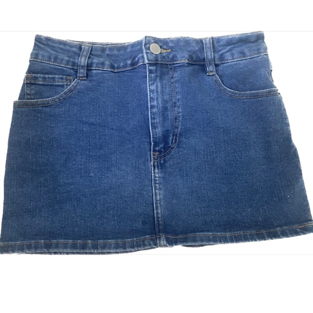 PacSun Light Blue Stretch Mid Rise Denim Mini Skirt